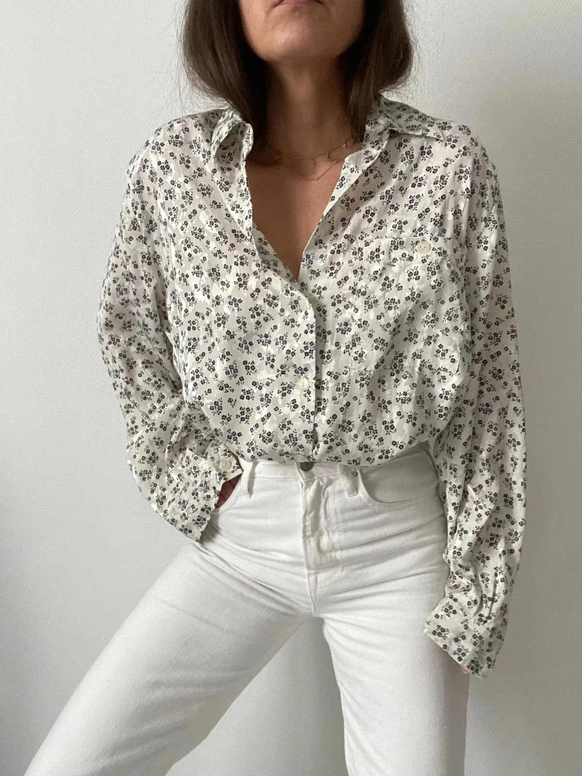 🌺 Vintage oversized blouse met bloemen – photo 2